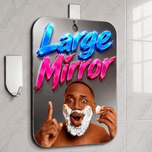 FURVENA Shower Mirror Fogless for Shaving,Mirror for Shower,Fogless Mirror for Shower,Shower Mirror for Shaving