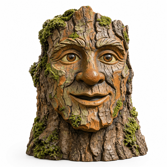 FURVENA Whimsical Tree Face Outdoor Statues Garden Decoration, Old Man Resin Statue Outdoor Tree Hugger for Yard Art, Trees Decorations Outdoor Wallmounted Statue