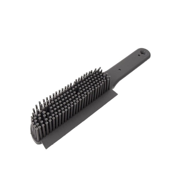 Pet Hair Rubber Brush with Squeegee, Easily Remove Fur & Lint from Clothing Carpets Furniture, Gently Groom Dogs & Cats Wet or Dry, Black, 2 Pack