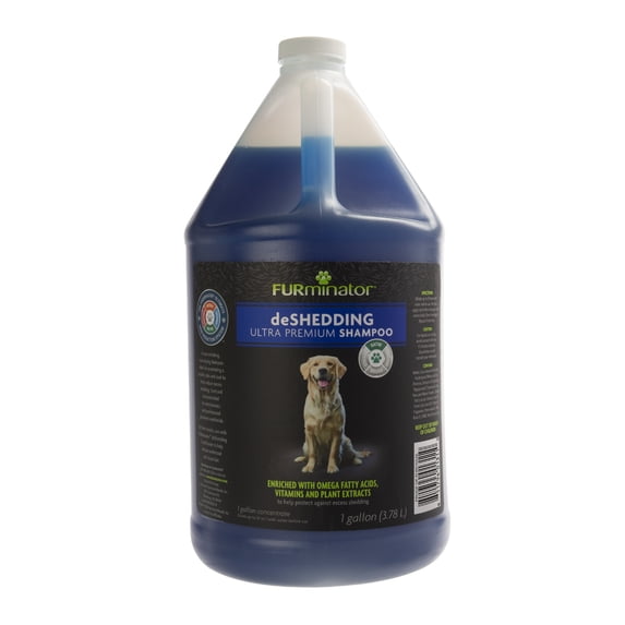 FURminator deShedding Ultra Premium Shampoo For Dogs, Includes Pump, 1 gal