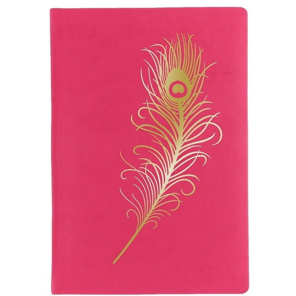 FUSCHIA FEATHER Leather-like 6x8 Journal from the Eccolo trade  STYLE Collection