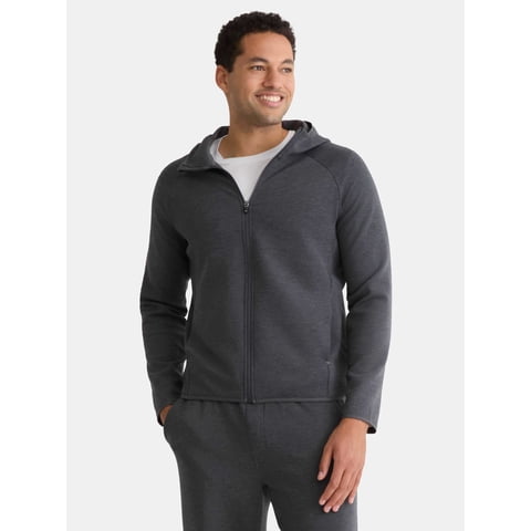 Men's and Big & Tall Fusion Double Knit Full Zip Hooded Sweatshirt Jacket, Sizes S-5XL