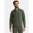 thumbnail image 1 of Athletic Works Men's and Big Men's Fusion Double Knit Quarter Zip Sweatshirt Jacket, Sizes S-3XL, 1 of 4