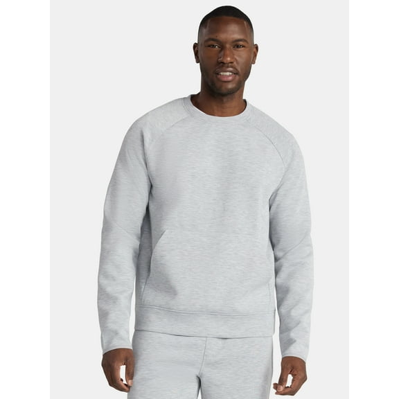 Athletic Works Men's and Big Men's Fusion Double Knit Crewneck Sweatshirt, Sizes S-5XL