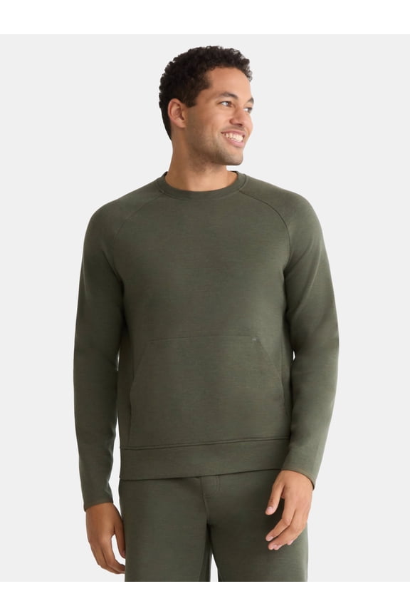 Men's and Big Men's Fusion Double Knit Crewneck Sweatshirt, Sizes S-5XL