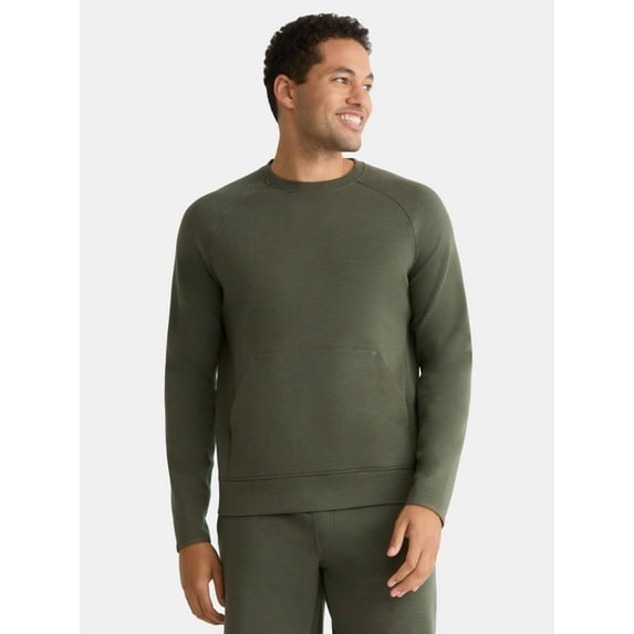 Athletic Works Men's and Big Men's Fusion Double Knit Crewneck Sweatshirt, Sizes S-5XL