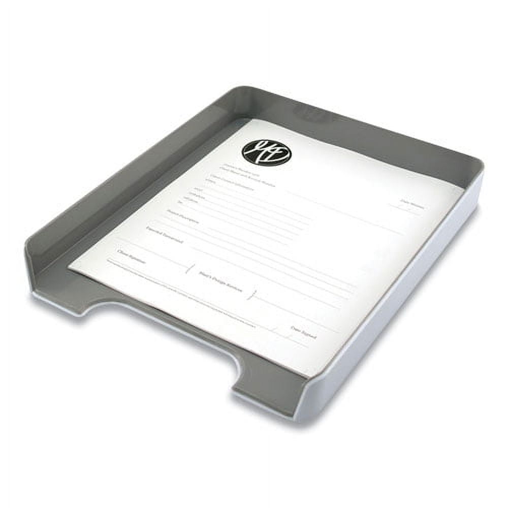 Fusion Letter Tray, 1 Section, Letter Size Files, 12.63 x 10 x 1.75, White/Gray Fusion Letter Tray, 1 Section, Letter Size Files, 12.63 x 10 x 1.75, White/Gray