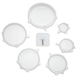 12 Pcs Silicone Stretch Lids, Reusable Durable and Expandable Lids, Keeping Food Fresh, Durable and Stretchable to Fit Various Sizes and Shapes of Containers, Microwave and Dishwasher Safe 6 Sizes