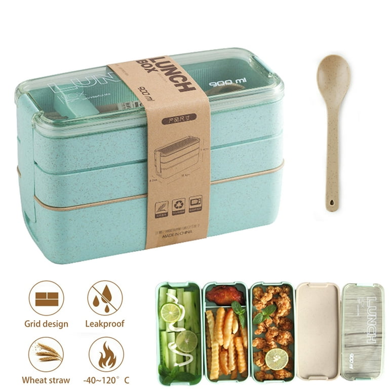 Lunch Boxes for Kids, Plastic Silverware-Bento Box Set with