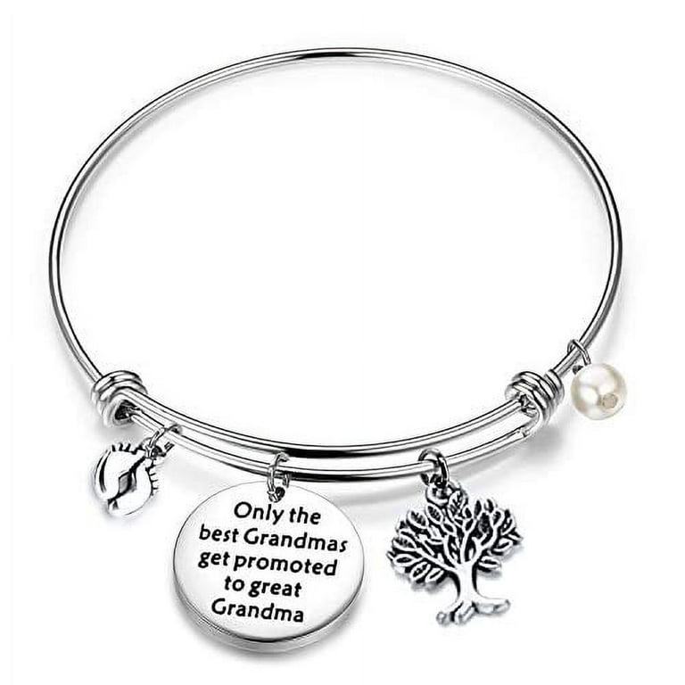 FUSTMW Baby Reveal Gift For Grandma New Grandma Bracelet Only The Best Grandmas Get Promoted To Great Grandma Baby Announcement Gift New Grandma