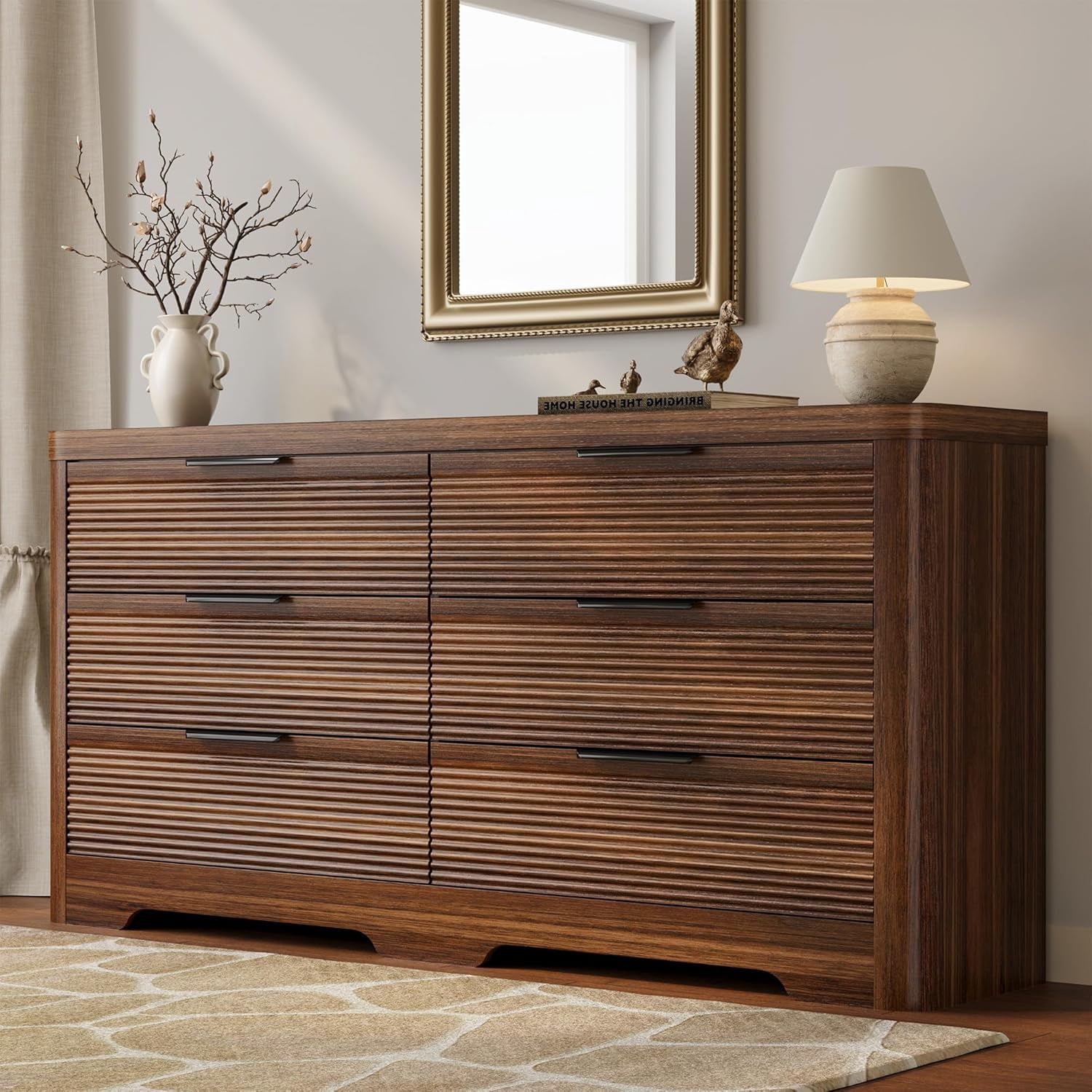 beckford walnut brown finish 6 drawer wood dresser Betsy & Adam Women's FREEDOM More About This Product Size:15/15.5 32-33