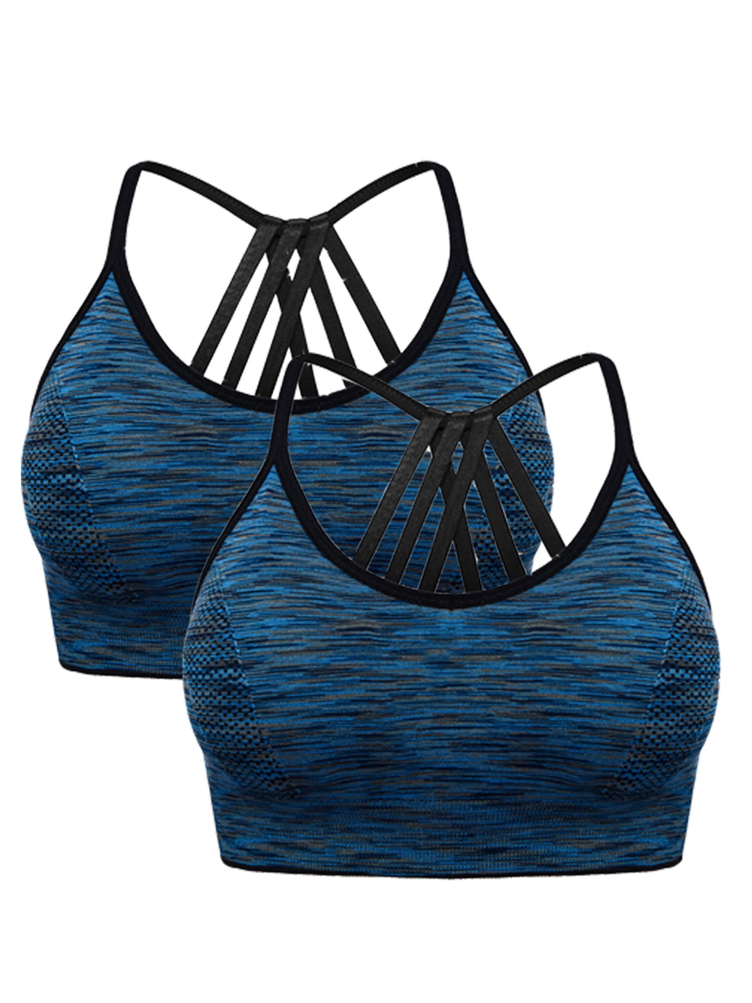 YUDSUD Women's Padded Sports Bras 4 Pack - Strappy Cross Back Yoga Bras For Workout, Gym, & Low Impact - View #12