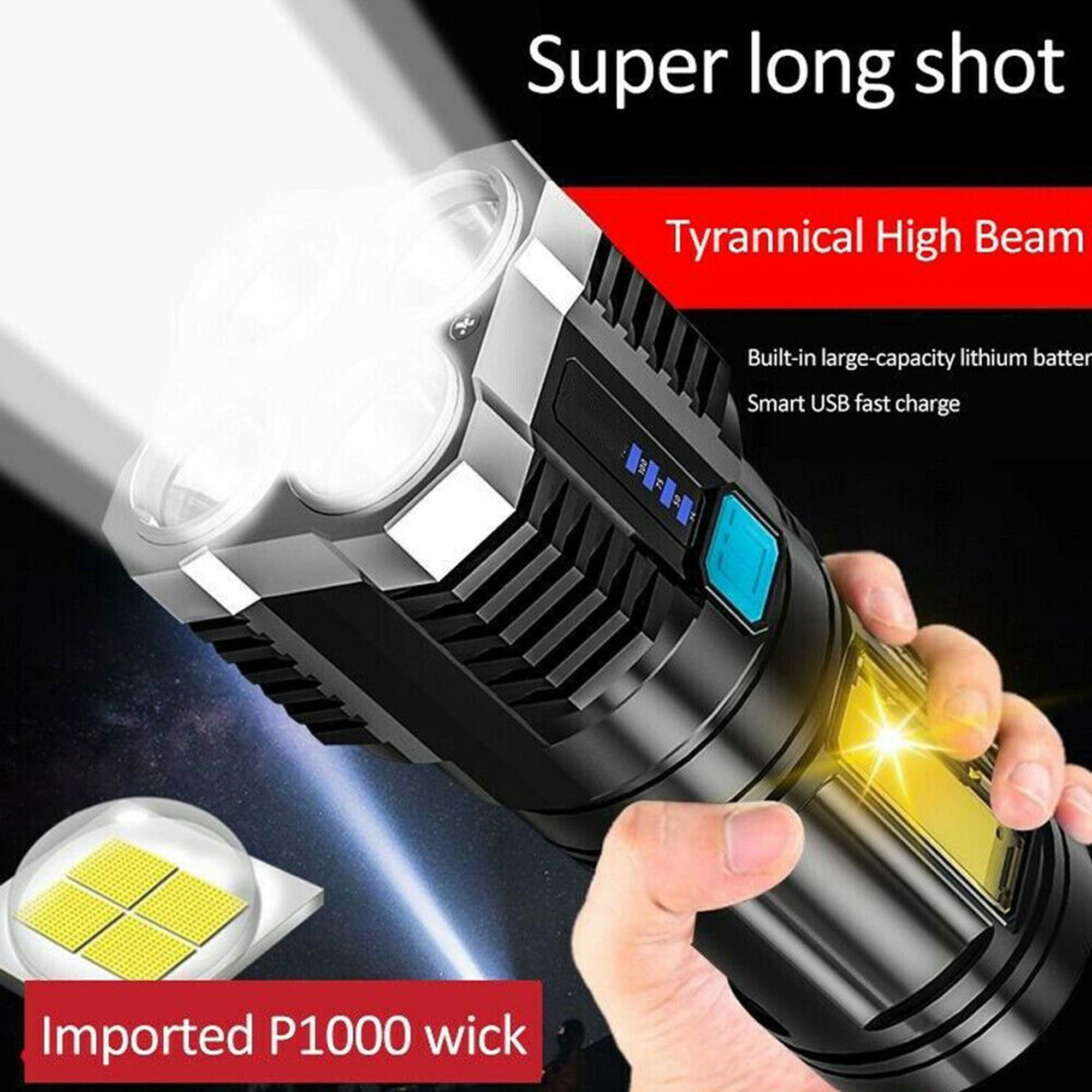 Portable Powerful Spotlight High beam Searchlight Flashlight Large