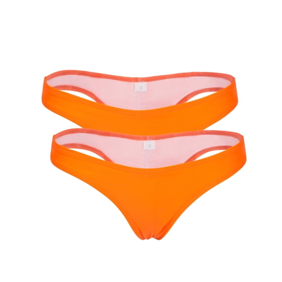 FUTATA 2 Pack Bikini Bottom Thong For Women Cheeky Swim Bottom Briefs Mid Rise Swimsuit Swimming Trunks Comfortable Underwear Panties