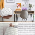 thumbnail image 1 of FUTATA 3D Self-Adhesive Wall Panels Faux Foam White Brick Wallpaper for TV Walls Sofa Background Wall Decoration Rectangles, 1 of 7