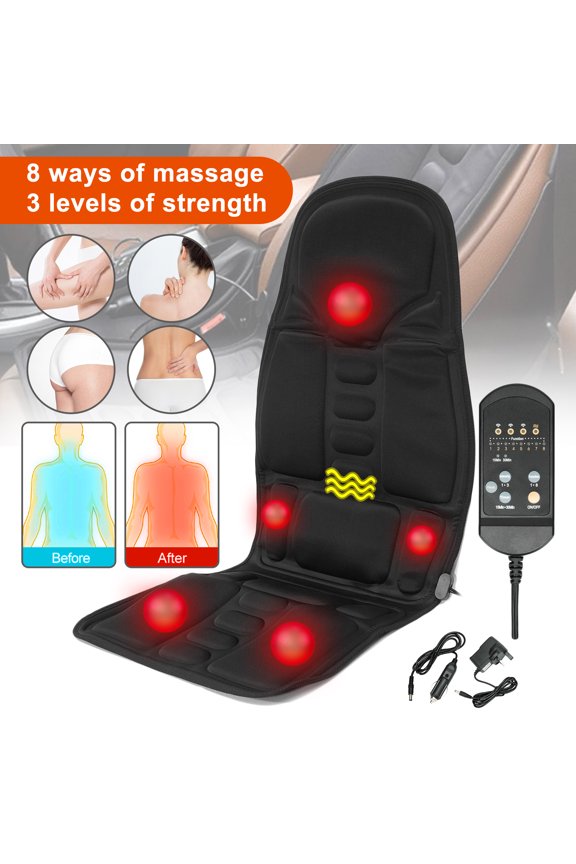 8 Modes 3 Strength Car/Home Seat Cushion, Whole Body Electric Vibrating Heat Massager With Heating, Massage Full Back And Neck Legs Waist Buttocks