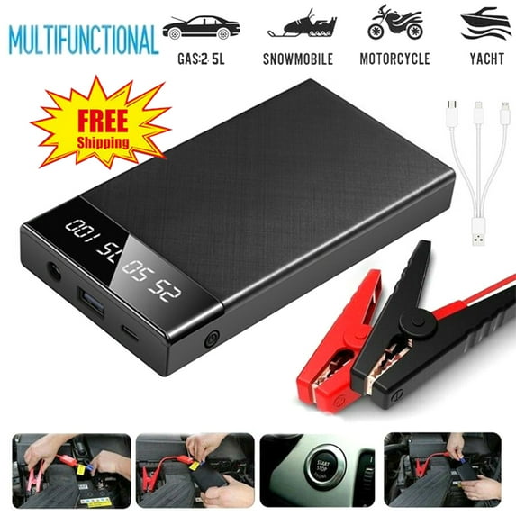 FUTATA Car Starter Emergency, 10000mAh Portable Smart Power Bank, Battery Charger Booster For Car Phone Computer