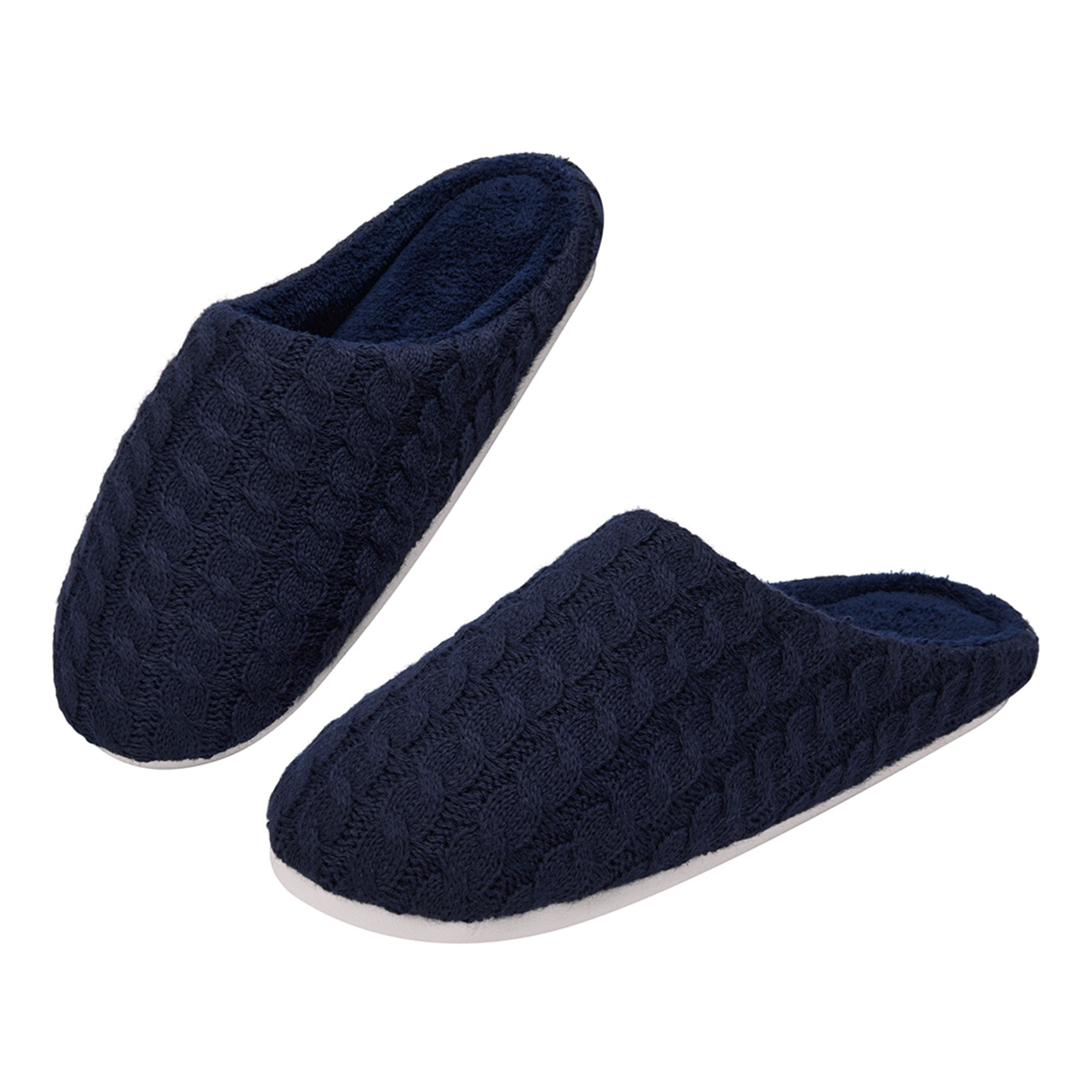 FUTATA Comfort Men's Slippers Fleece House Bedroom Shoes Slip On