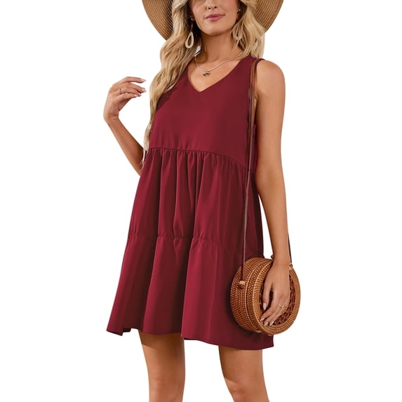 FUTATA Fashion Dress For Women Girls Pregnant Maternity Sleeveless Shift Dresses V Neck Summer Beach Dress Cover Up Casual Loose Flowy Swing Dress Sundress