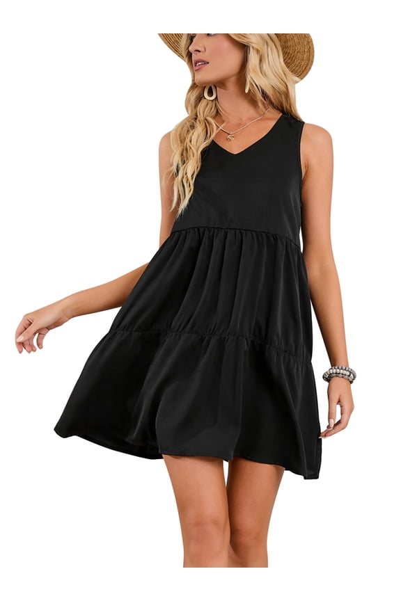 Fashion Dress For Women Girls Pregnant Maternity Sleeveless Shift Dresses V Neck Summer Beach Dress Cover Up Casual Loose Flowy Swing Dress Sundress