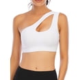 thumbnail image 1 of FUTATA Fashion Women's Sports Bras Medium Support One-Shoulder Yoga Bra Removable Padded Workout Running Bras Activewear Tank Tops,S-2XL, 1 of 6