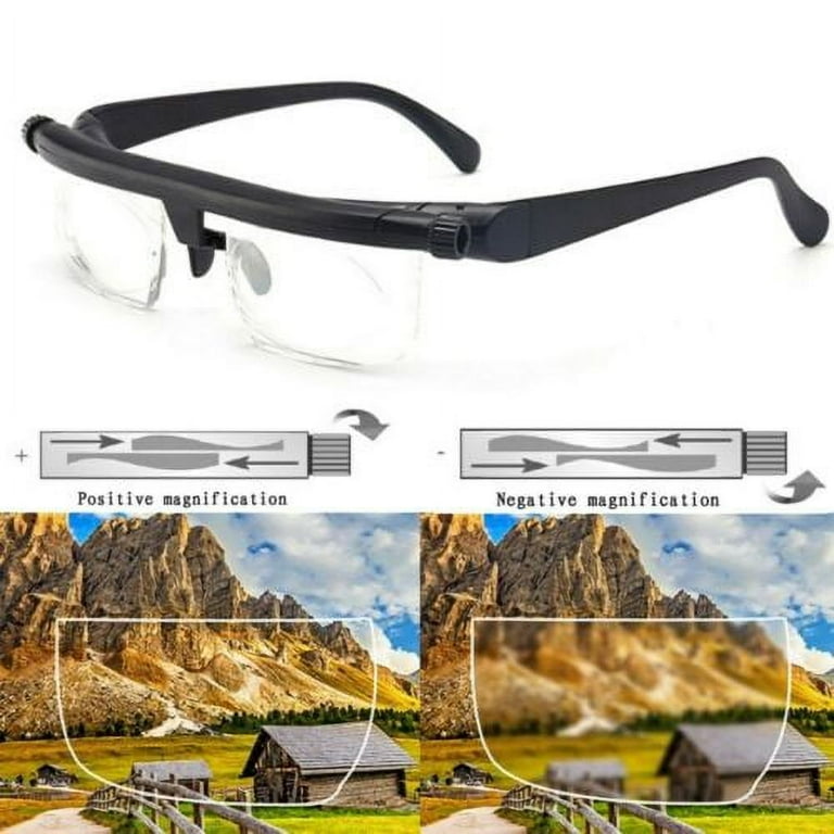 FUTATA Focus Reading Glasses Readers Dial Adjustable Glasses Variable Focus Eye Glasses For Reading Distance Gaming Driving Vision
