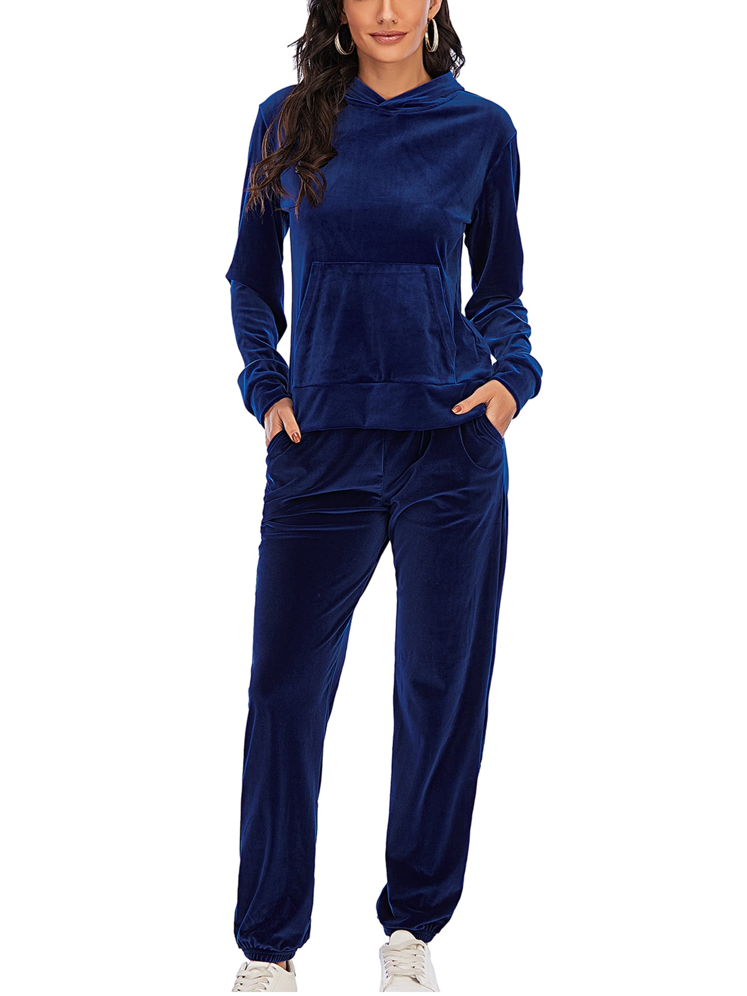 FUTATA Jogging Suits Sets for Women Velour Tracksuit Sets Hoodie