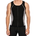 thumbnail image 1 of FUTATA Men's Sauna Workout Vest Weight Loss Sweat Tank Top Body Shaper Sweat Suit Sauna Vest with Zipper, 1 of 6
