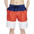 thumbnail image 1 of FUTATA Men's Swim Shorts Plus Size Board Shorts Swim Trunks Mesh Lining Beach Shorts Drawstring Casual Funny Bathing Suits Swimwear Bottoms,Blue Green Red, 1 of 7
