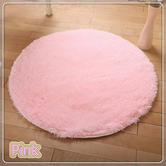 FUTATA Round Area Rugs For Living Room Bedroom,Circle Floor Carpet Plush Fluffy Fuzzy Shaggy Rugs Kid Runner Rugs Washable Non-Slip Big & Small Rugs Mat Pad
