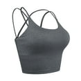 thumbnail image 1 of FUTATA Strappy Padded Sports Bras for Women Crisscross Back Workout Running Longline Yoga Tank Tops, 1 of 5