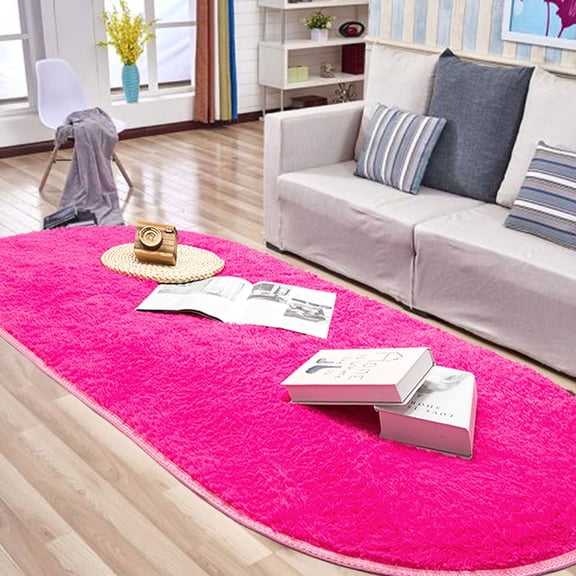 FUTATA Super Soft and Fluffy Carpet Fluffy Smooth Carpet Non-slip Floor Mat Plush Sofa Cover Cushion Bedroom Bedside Living Room Carpet Kindergarten Washable Floor Mat