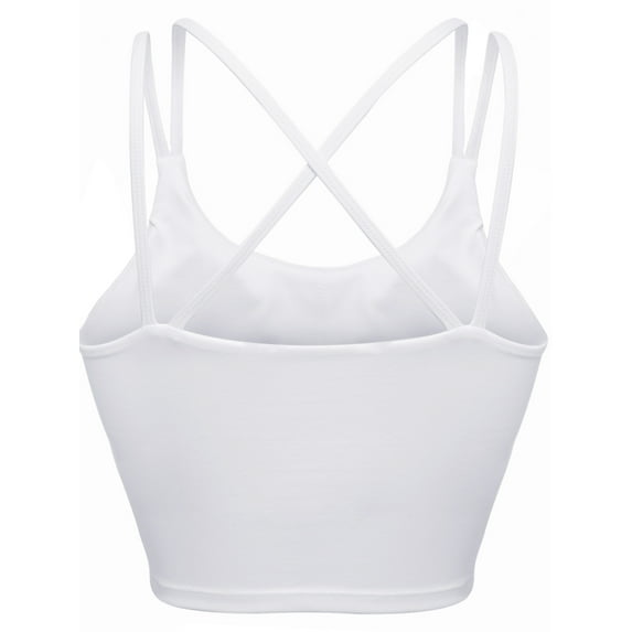 FUTATA Women Cross Back Sport Bras Padded Strappy Criss Cross Cropped Bras for Yoga Workout Fitness