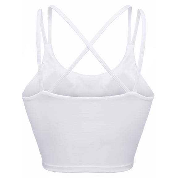 FUTATA Women Cross Back Sport Bras Padded Strappy Criss Cross Cropped Bras for Yoga Workout Fitness