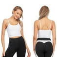 thumbnail image 1 of FUTATA Women Half Camisole Bra Camisole Bralette Halter Deep Cami Wireless Adjustable Crop Top with 2 bra enhance pads, 1 of 5