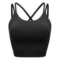 thumbnail image 1 of FUTATA Women Sports Bra Strappy Medium Support Workout Running Shirts Longline Yoga Crop Top, 1 of 5