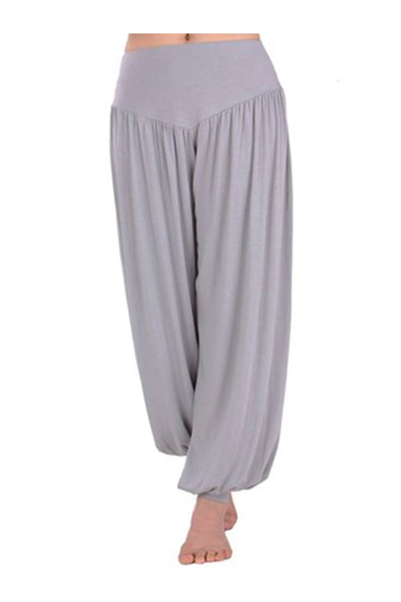 Women's Casual Harem Yoga Pants Lounge Elastic Waistband Beach Pants Solid Color Yoga Trousers