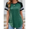 thumbnail image 1 of FUTATA Women's Casual Short Sleeve T-Shirt Crewneck Basic Tee Tunic Comfy Summer Tops Slim Fit Baseball Shirt,Fit For Workout,Yoga,Running，S-2XL, 1 of 7