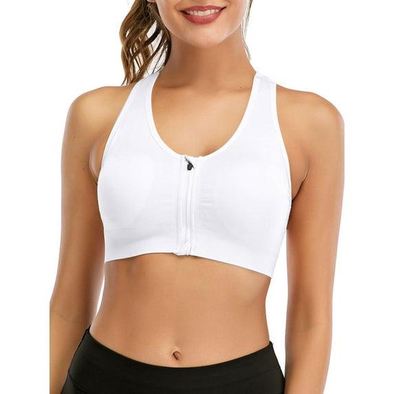 FUTATA Womens Sports Bra Padded Seamless Racerback Workout Bras High Impact Push-Up Post Op Bras Tank Tops For Yoga Running Gym Training