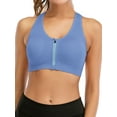thumbnail image 1 of FUTATA Women's Front Zipper Sports Bra, Wireless Post-Op Bra Active Yoga Sports Bra For Gym Workout Running With Removable Pads, Available In Ten Colors S-2XL, 1 of 8