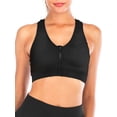 thumbnail image 1 of FUTATA Women's Front Zipper Sports Bra, Wireless Post-Op Bra Active Yoga Sports Bra For Gym Workout Running With Removable Pads, Available In Ten Colors S-2XL, 1 of 8