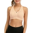 thumbnail image 1 of FUTATA Women's Front Zipper Sports Bra, Wireless Post-Op Bra Active Yoga Sports Bra For Gym Workout Running With Removable Pads, Available In Ten Colors S-2XL, 1 of 8