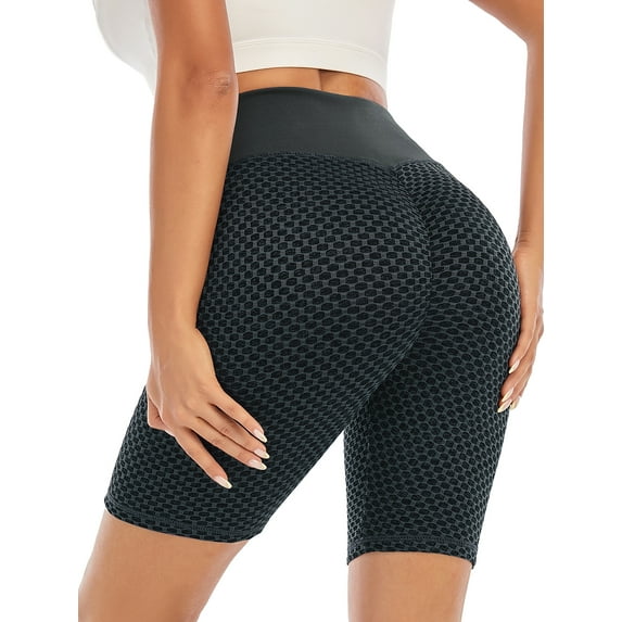 FUTATA Women's High Waist Yoga Shorts Tights Leggings Tummy Control Athletic Sports Gym Shorts Mesh Breathable Sweatshorts,Fit For Bike Running