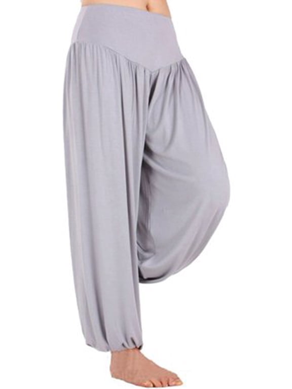 Women's Pilates Yoga Pants Hippie Harem Palazzo Pants High Waist Wide Leg Baggy Loose Casual Beach Pants Comfort Dance Trousers