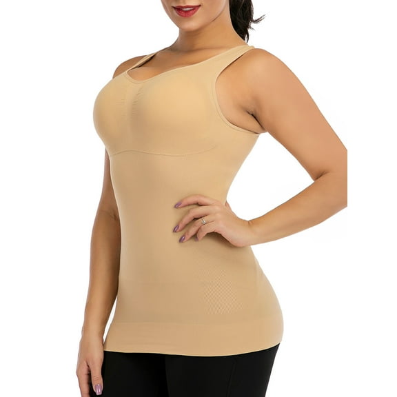FUTATA Women's Shapewear Tank Top Built in Bra Slimming Tank Top Shapewear Tummy Control Camisole Cami Shaper Top