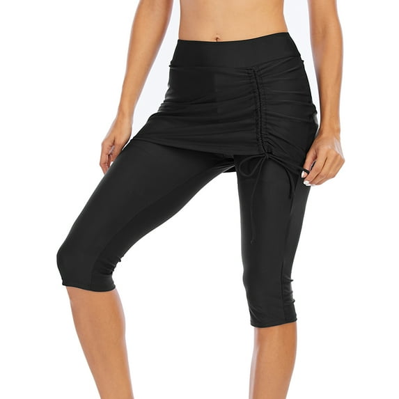 FUTATA Women's Skirt Swim Leggings Swimming Skirts, Women's Swimming Skirts Layered Swimwear With Leggings, Sports Leggings Sun Protection Skirt Swim Shorts