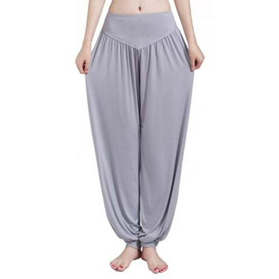 FUTATA Women's Solid Color Harem Pants Casual Comfortable Yoga Beach Pants Loose Lounge Trousers