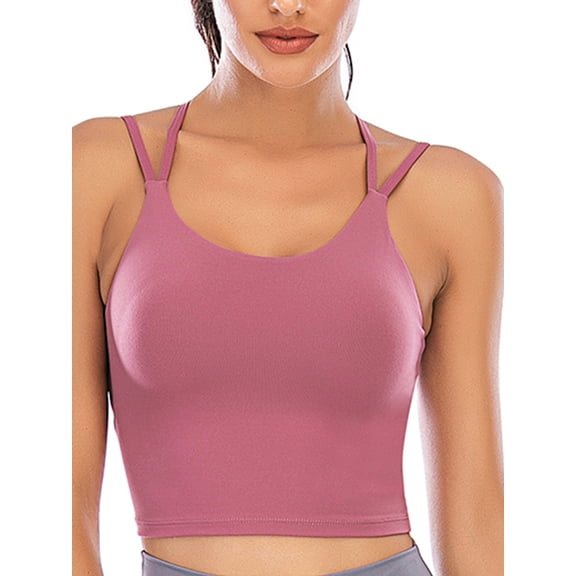 FUTATA Women's Sports Bra with Removable Padded Push Up Sports Bra Tube Bra Tops Fitness Workout Running Shirts Yoga Bras Camisole Crop