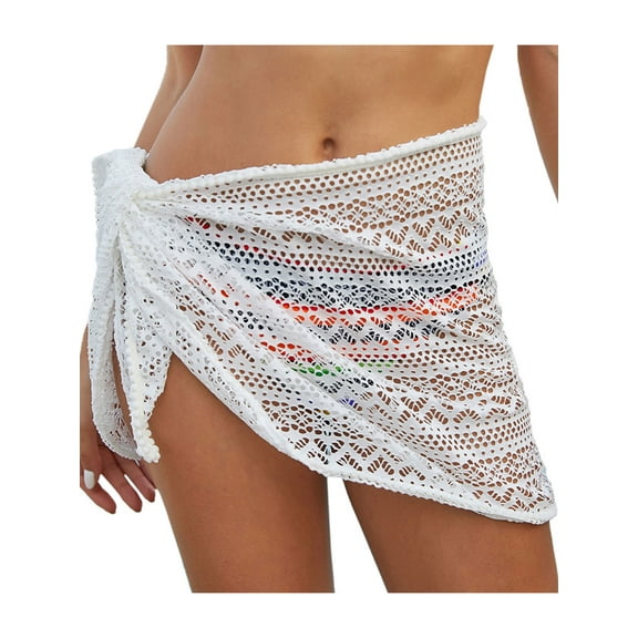FUTATA Women's Swimsuit Coverup Sarongs Beach Wraps Chiffon Cover Ups Skirt Beach Cover Ups White