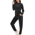 thumbnail image 1 of FUTATA Women's Velour Activewear Set Long Sleeve Sweatshirt & Sweatpants Set Velour Outfit Jogging Suits Sets, 1 of 6